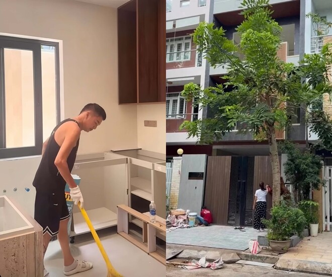 Sao Việt 24h: Quang Minh cầm chổi dọn biệt thự tặng vợ kém 37 tuổi; Lâm Khánh Chi bất ngờ vì con trai lớn quá nhanh - 1