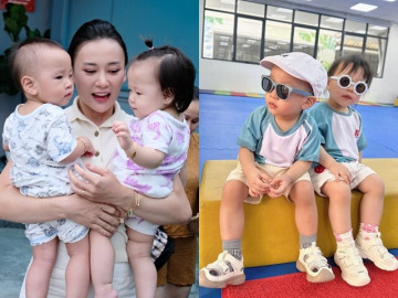 Phương Oanh bận rộn đưa đón, nấu ăn hàng ngày cho 2 con, tiết lộ thói quen trái ngược của cặp song sinh