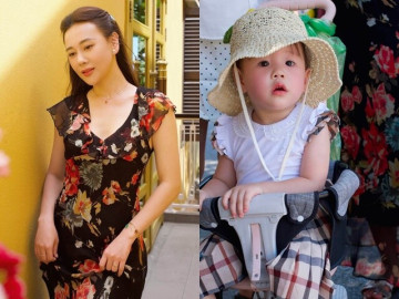 Phương Oanh than thở kêu đau lưng vì bế con gái
