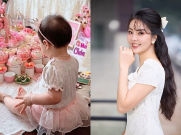 Giải trí - Con gái tròn tuổi của Á hậu Thụy Vân gây chú ý