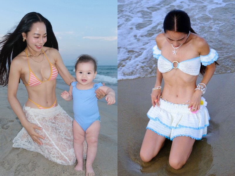 Nhìn body nuột nà, săn chắc này, ít ai nghĩ mỹ nhân Việt trong ảnh mới sinh con chưa lâu.