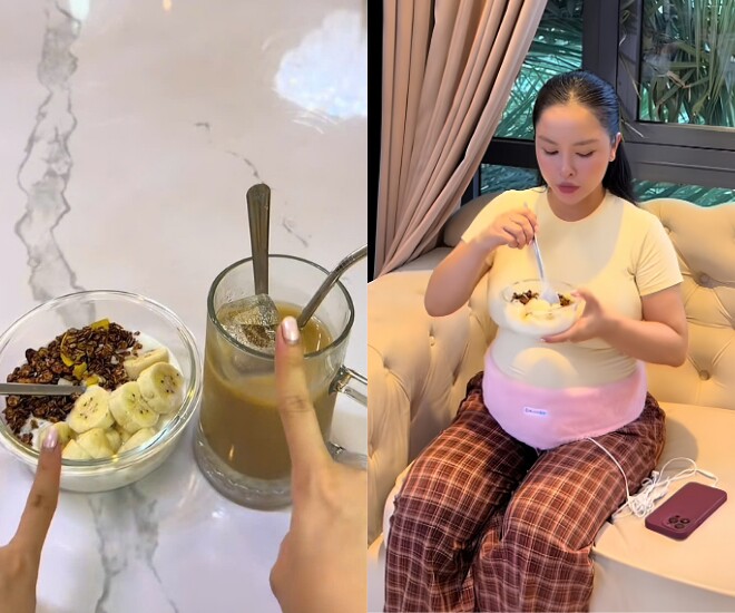 Cựu hot girl cho biết tăng 16kg ở tam cá nguyệt thứ 3.