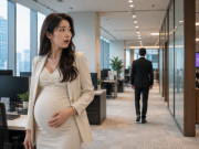 Bà bầu - Gặp chồng cũ đến công ty chồng mới xin việc, tôi bế bụng bầu đến chào thì xót xa khi anh vén tóc