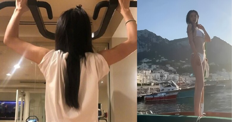 Mẹ một con tập gym khi cơ thể đã hồi phục, nhanh chóng lấy lại vóc dáng nuột nà.