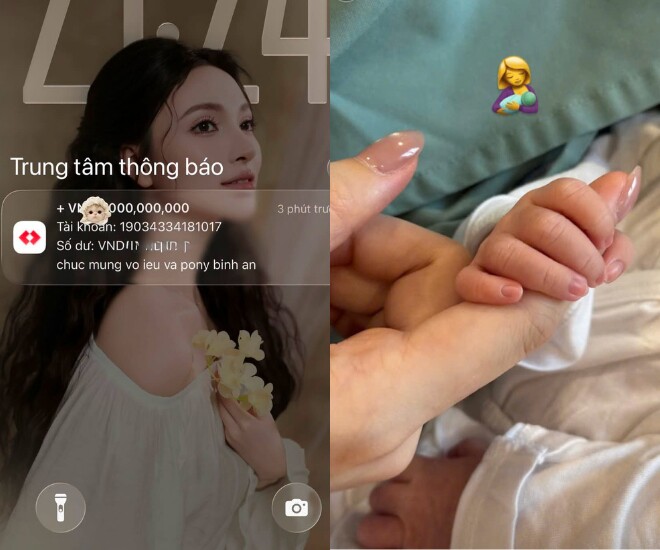 Nữ diễn viên vừa khoe hình ảnh đầu tiên của con đầu lòng, được chồng thưởng nóng.