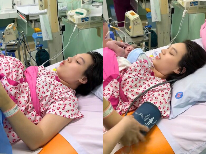 Gen Z sinh thường khá nhanh, hạnh phúc được ôm con trong vòng tay.
