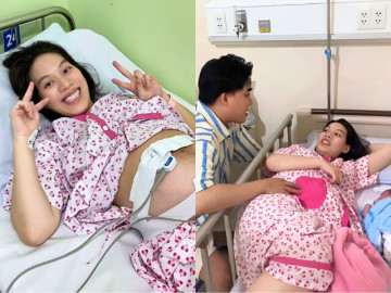 Vợ nam diễn viên Việt vừa sinh con thứ 5 ở tuổi 28: Bầu 5 bé trong 6 năm, nhan sắc trên bàn đẻ gây sốt