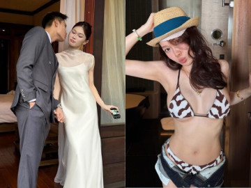 Mỹ nhân Lai Châu xinh như hoa đẻ con với chồng phi công, sau sinh chăm diện áo tắm khoe cơ bụng vạn người mê