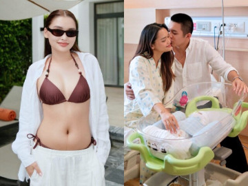 Hot girl Khánh Hoà diện bikini sau 3 tháng sinh con, đi đẻ ở phòng tổng thống giờ chăm con trong biệt thự 3 tầng