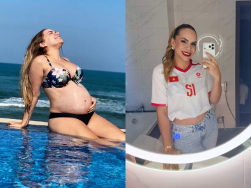 Bà bầu - Hot girl Brazil 19 tuổi lấy cầu thủ ĐTVN cao 1m85, giờ khoe dáng đẹp mặn mà trên sân Mỹ Đình sau 2 lần sinh con