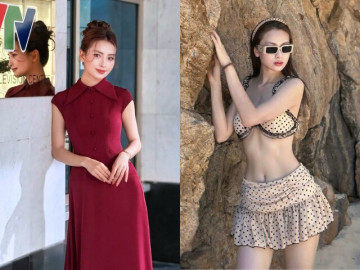Mỹ nhân VTV đẹp mỹ miều đốn tim chàng cầu thủ Việt, khoe dáng rạng rỡ khi mang bầu, được chồng khen xinh như hoa