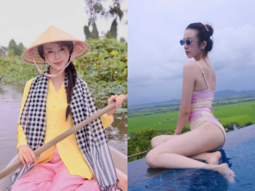 Mỹ nhân An Giang được Tiến sĩ đem vàng "khủng" hỏi cưới, đẻ xong mặc áo tắm đẹp nõn nà, ở cơ ngơi 3 tầng