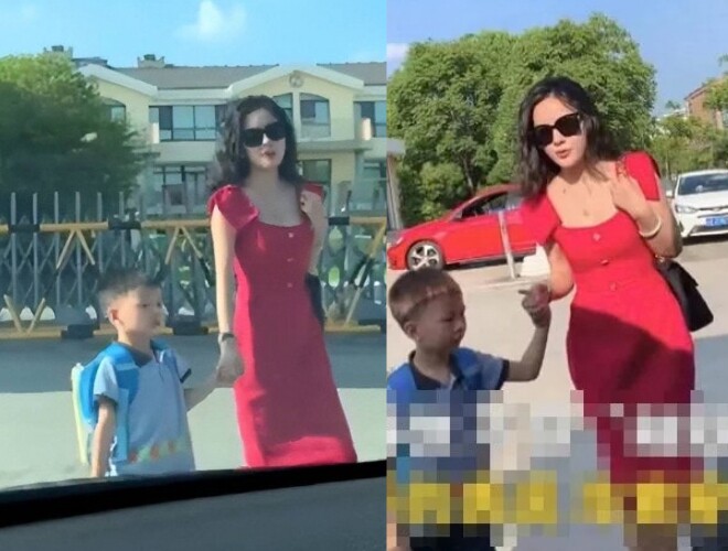 Mẹ mặc đồ lộng lẫy như sao dự thảm đỏ đến trường đón con tan học khiến ai cũng ngoái nhìn - 3