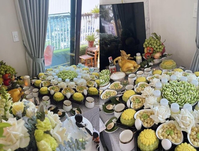 Không có chồng ở nhà nhưng mẹ bỉm chuẩn bị tươm tất cho ngày lễ trọng đại của con trai.