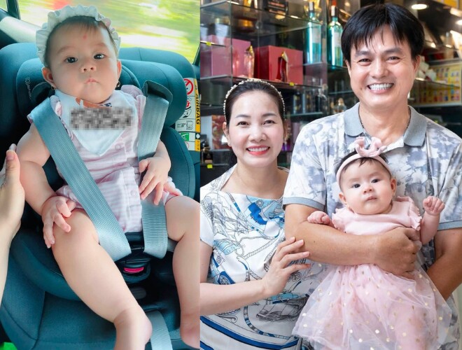 Cặp cha mẹ đã cho con gái đi thăm trường mẫu giáo.