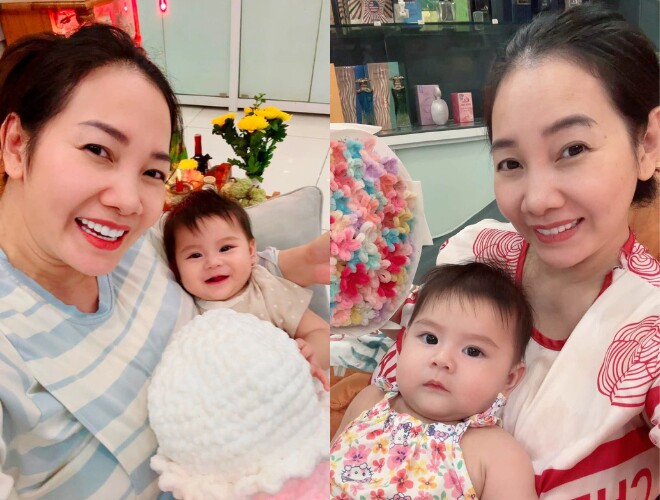 Vợ chồng Cao Minh Đạt rất thoải mái khoe con gái trên mạng xã hội.