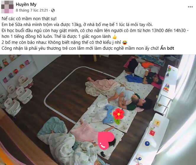 Hình ảnh chia sẻ của mẹ bỉm tại Hà Nội gây xôn xao mạng xã hội.