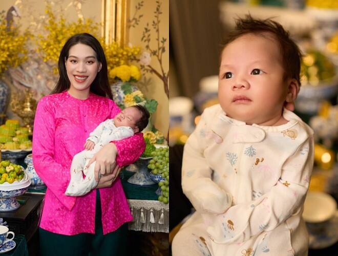 Diện mạo của bé Socola tròn 1 tháng tuổi được nhận xét giống y chang bố.