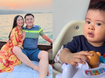 Con trai HH Ngọc Hân và chồng chuyên viên Bộ Ngoại giao "lột xác" sau 10 tháng, bé được khen "có tướng" lãnh đạo, thông minh