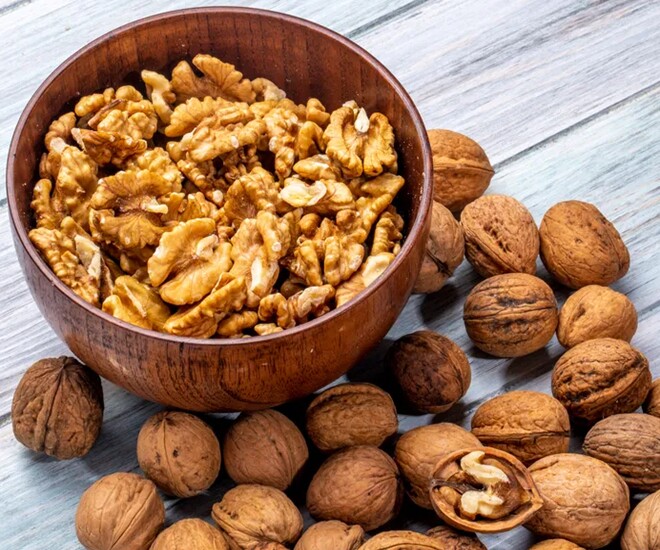Hạt &oacute;c ch&oacute; l&agrave; nguồn dinh dưỡng l&agrave;nh, chứa nhiều chất b&eacute;o l&agrave;nh mạnh gi&uacute;p ph&aacute;t triển tr&iacute; n&atilde;o trẻ rất tốt. Ảnh minh họa. 