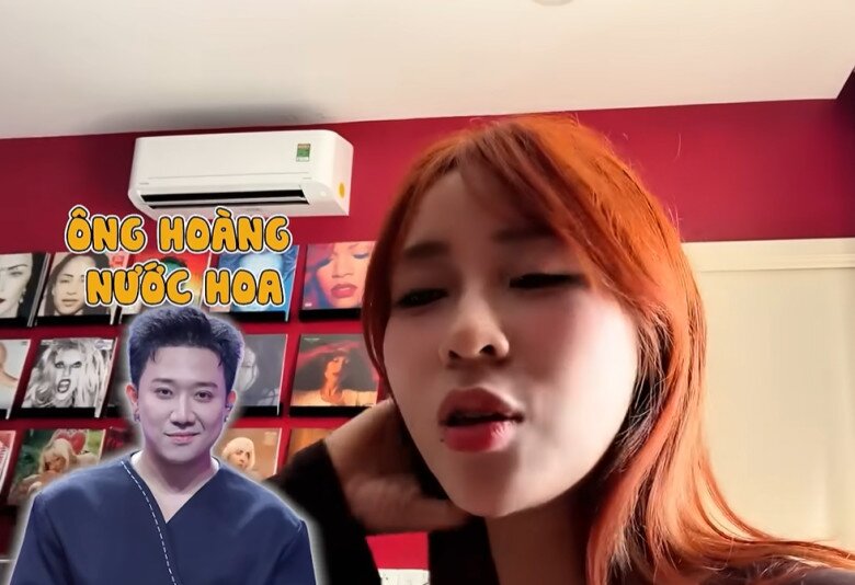 Hệ tủ kính trưng bày hàng trăm chai nước hoa đắt đỏ từ các thương hiệu xa xỉ bậc nhất thế giới. Số lượng khủng này khiến MisThy liên tưởng ngay đến bộ sưu tập huyền thoại của MC Trấn Thành.