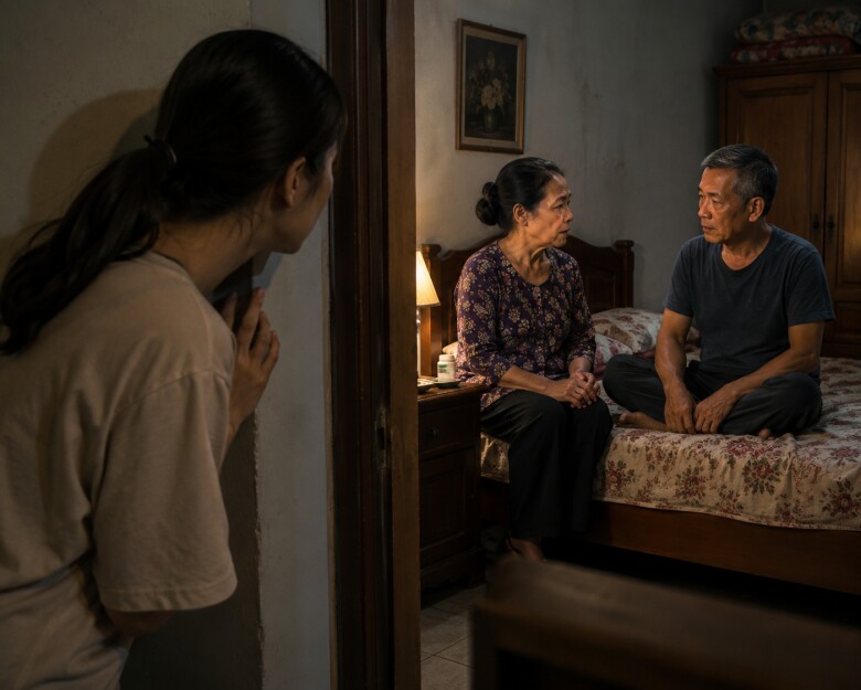 Vô tình nghe mẹ chồng và bố chồng nói chuyện, tôi bật khóc. (Ảnh minh họa)