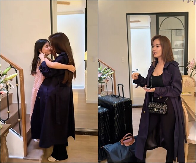 Dù lịch trình làm việc và công tác nước ngoài dày đặc trên cương vị Miss Global, Như Vân luôn dành trọn sự yêu thương cho gia đình. Khoảnh khắc ôm chầm lấy con gái nhỏ ngay lối ra vào trước chuyến công tác thể hiện tình cảm gắn kết sâu sắc.