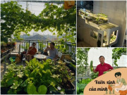 Nhà đẹp - Kỹ sư IT biến sân thượng 55m² thành khu vườn xanh đẹp, quả sai lúc lỉu, tối đến cả nhà cùng lên thư giãn