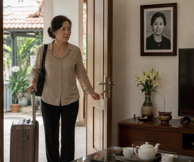 Những ngày đầu tiên tôi kéo vali về nhà chồng, tôi ngỡ ngàng khi thấy ảnh vợ cũ anh ở phòng khách