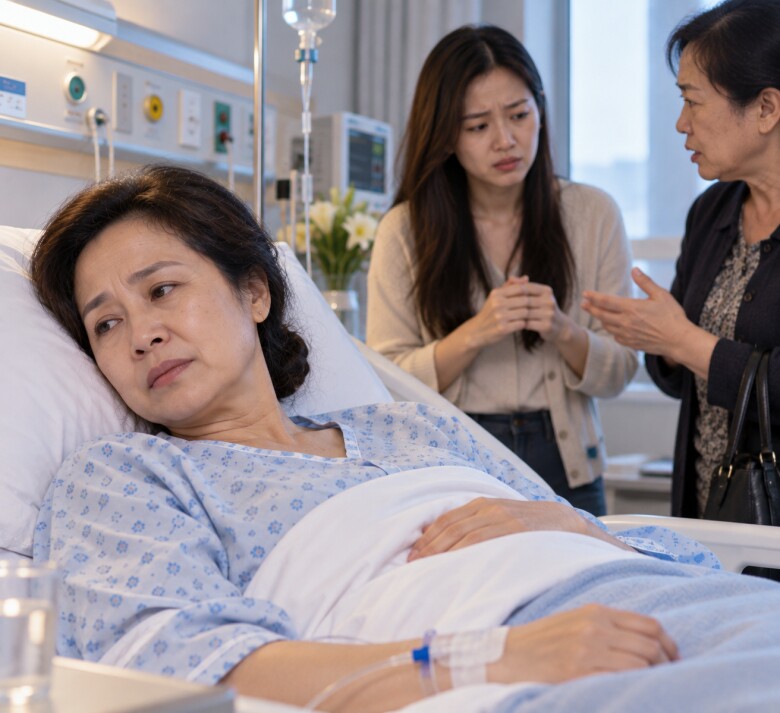 Tôi nằm trên giường bệnh, nghe mà lòng nặng trĩu. (Ảnh minh họa)