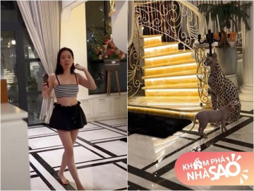 Trầm trồ với biệt thự 200 tỷ của Lệ Quyên, có bảo vệ riêng: Cầu thang dát vàng, đèn pha lê tiền tỷ xa hoa
