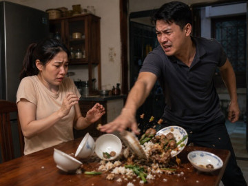 Chồng hất đổ mâm cơm vì thịt rang thiếu hành, nửa đêm mở tủ lạnh ra, anh liền sang nhà ngoại vội