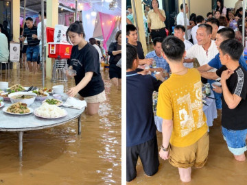 Yêu - Xắn quần, đứng trong nước lụt ăn tiệc cưới