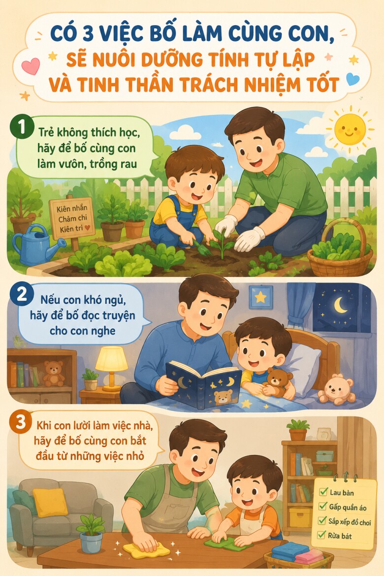 Chồng chăm con, vợ  đừng vội can thiệp, hãy để chồng đảm nhận 3 việc này, con lớn lên tự lập và mạnh mẽ hơn - 3