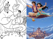 Nuôi con IQ EQ - Tranh tô màu Aladdin và đèn thần giúp bé vừa học vừa khám phá thế giới cổ tích
