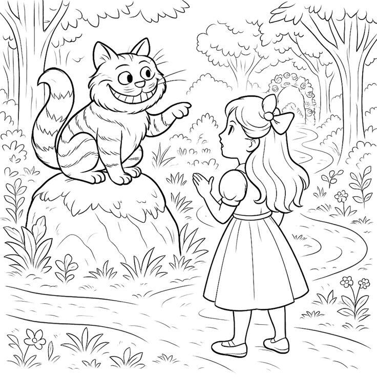 Tranh tô màu Alice ở xứ sở thần tiên, cùng bé khám phá thế giới cổ tích đầy màu sắc và thỏa sức sáng tạo - 4