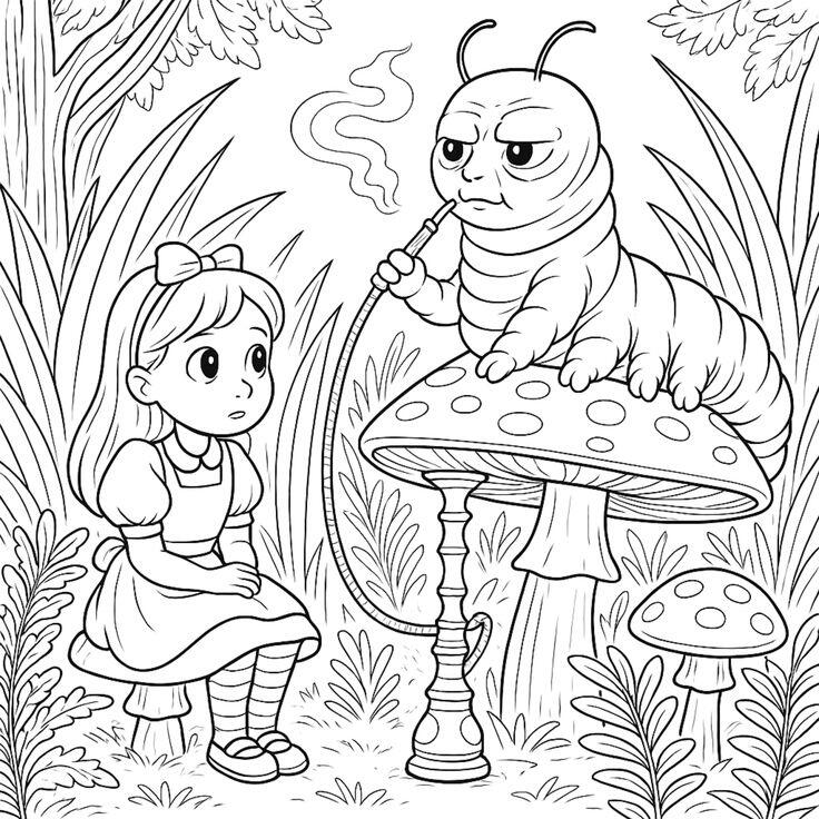 Tranh tô màu Alice ở xứ sở thần tiên, cùng bé khám phá thế giới cổ tích đầy màu sắc và thỏa sức sáng tạo - 5