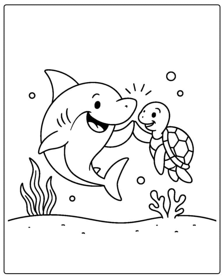 Tranh tô màu Baby Shark đáng yêu, cùng bé khám phá thế giới đại dương - 6
