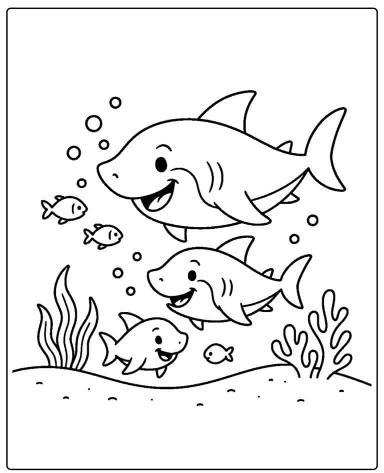 Tranh tô màu Baby Shark đáng yêu, cùng bé khám phá thế giới đại dương - 7