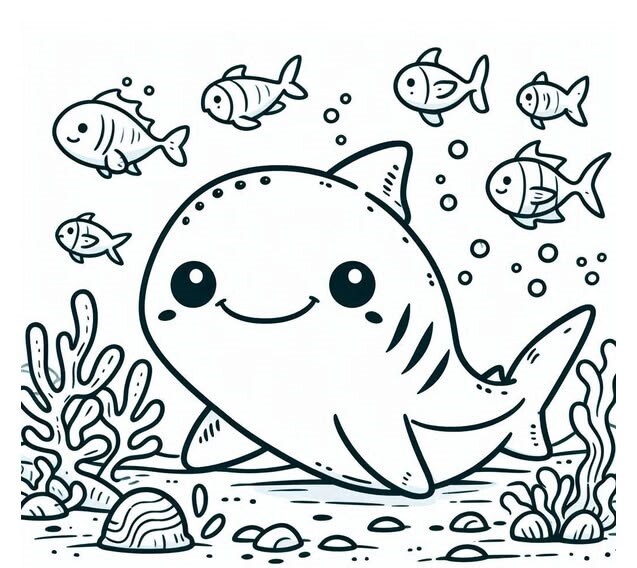 Tranh tô màu Baby Shark đáng yêu, cùng bé khám phá thế giới đại dương - 10
