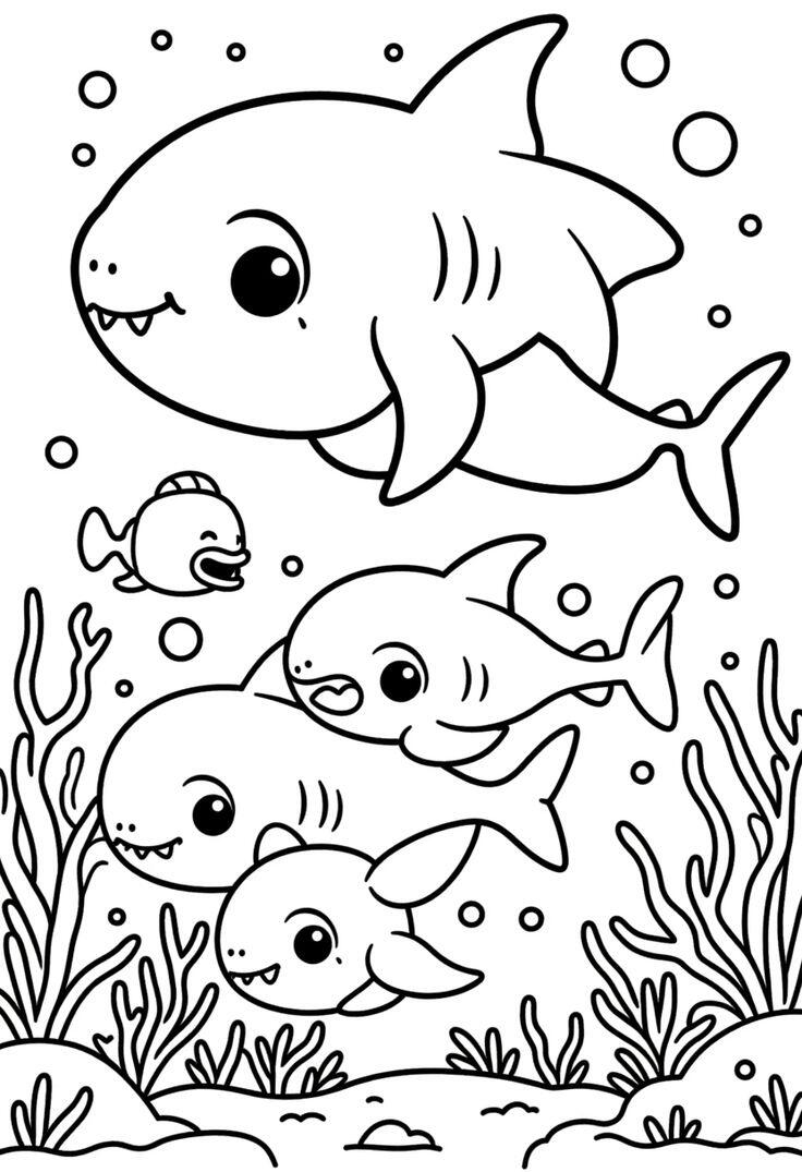 Tranh tô màu Baby Shark đáng yêu, cùng bé khám phá thế giới đại dương - 4