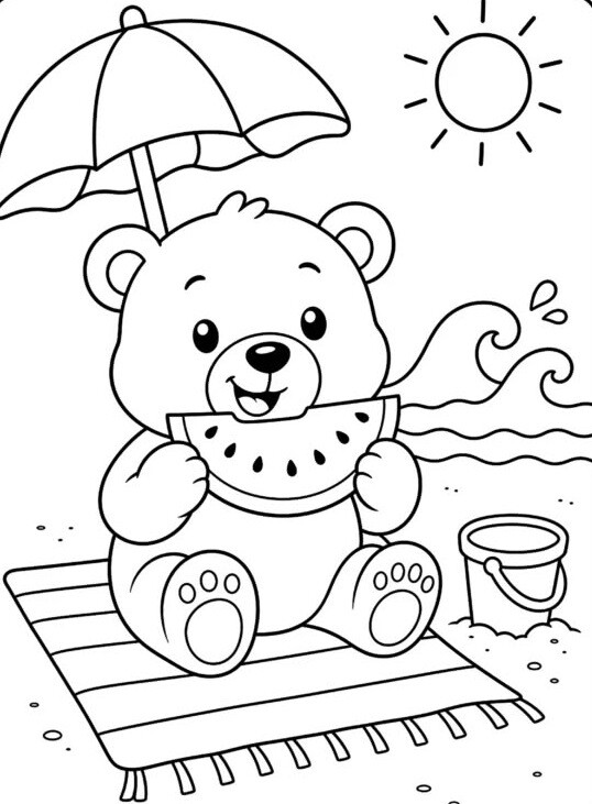 Bộ tranh tô màu chú gấu Corduroy dễ thương dành cho bé mầm non - 11