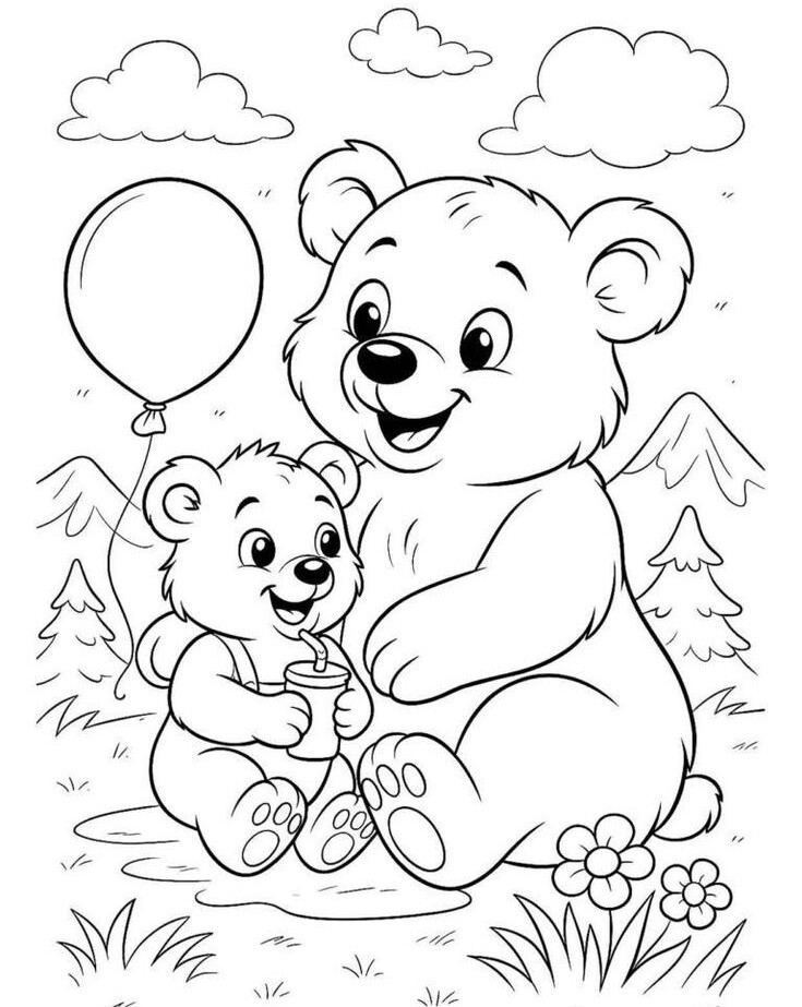 Bộ tranh tô màu chú gấu Corduroy dễ thương dành cho bé mầm non - 12
