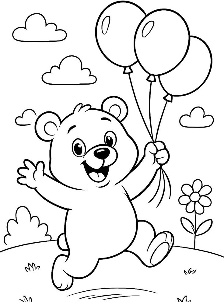 Bộ tranh tô màu chú gấu Corduroy dễ thương dành cho bé mầm non - 15