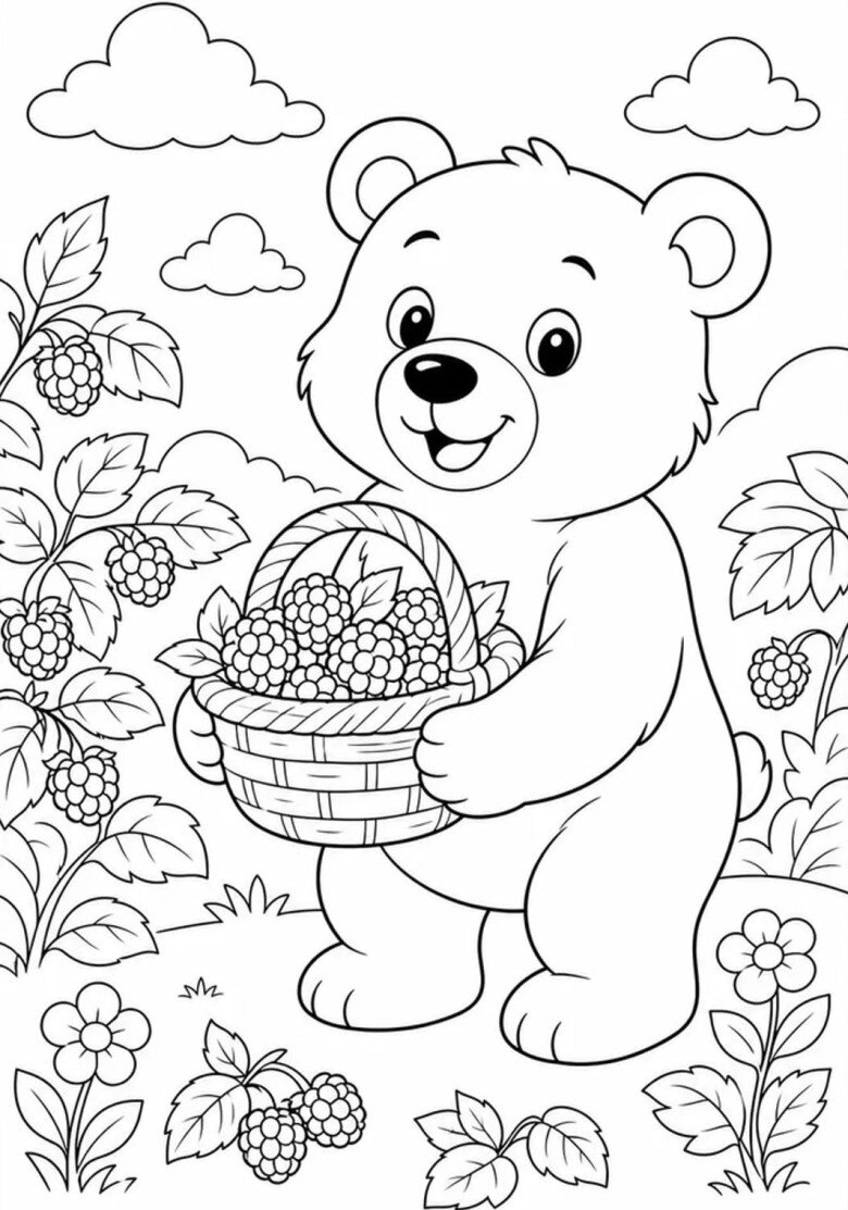 Bộ tranh tô màu chú gấu Corduroy dễ thương dành cho bé mầm non - 5