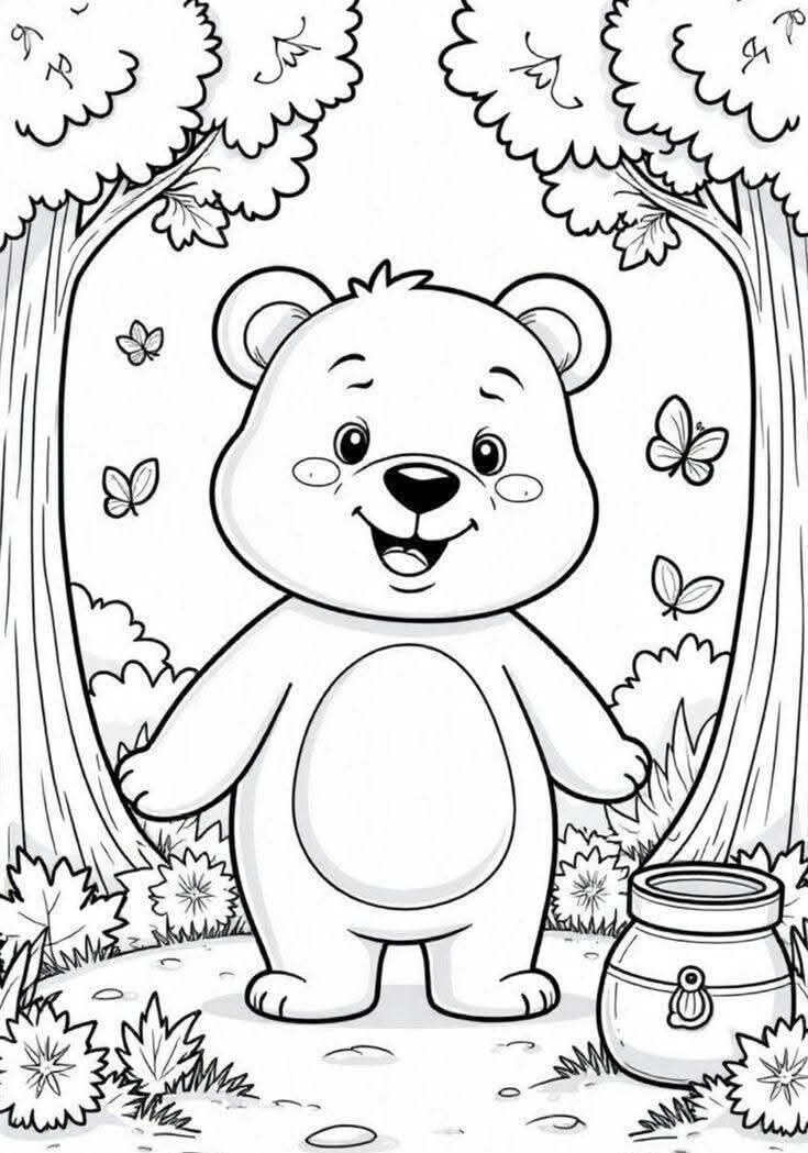Bộ tranh tô màu chú gấu Corduroy dễ thương dành cho bé mầm non - 6