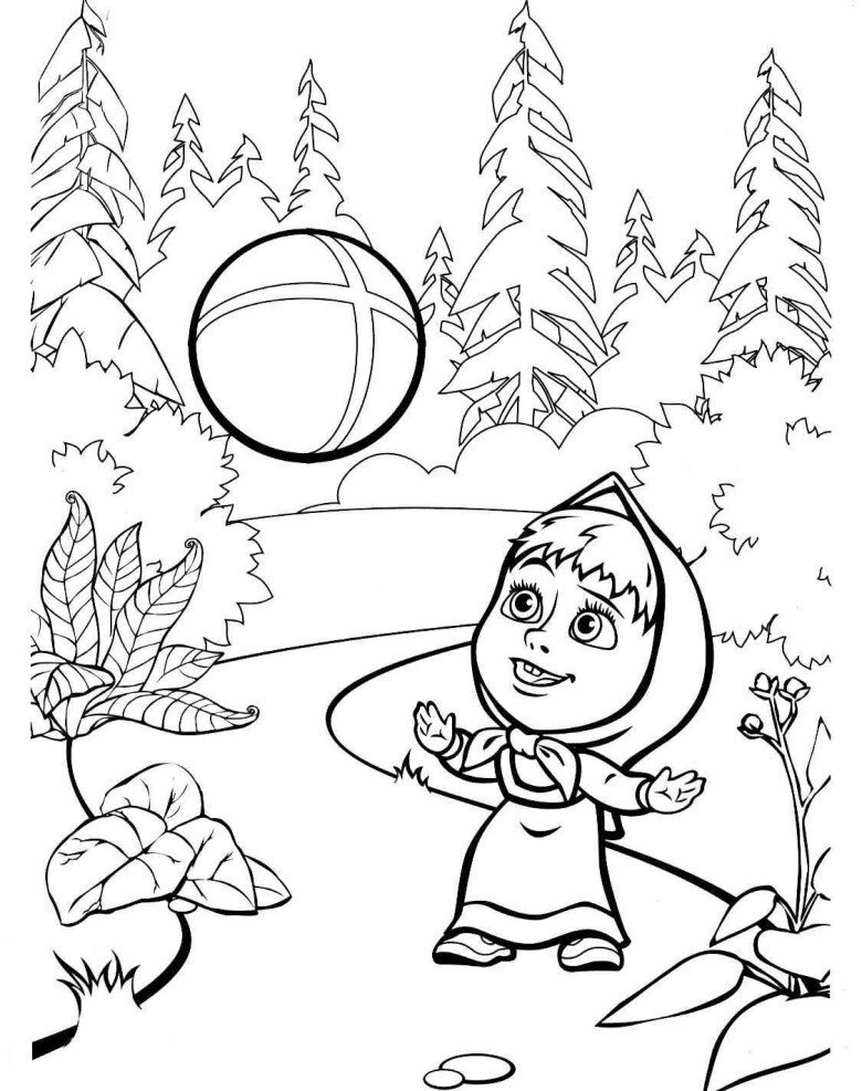 Tranh tô màu amp;#34;Masha and the Bearamp;#34; vui nhộn, dễ thương giúp bé phát triển khả năng sáng tạo - 6
