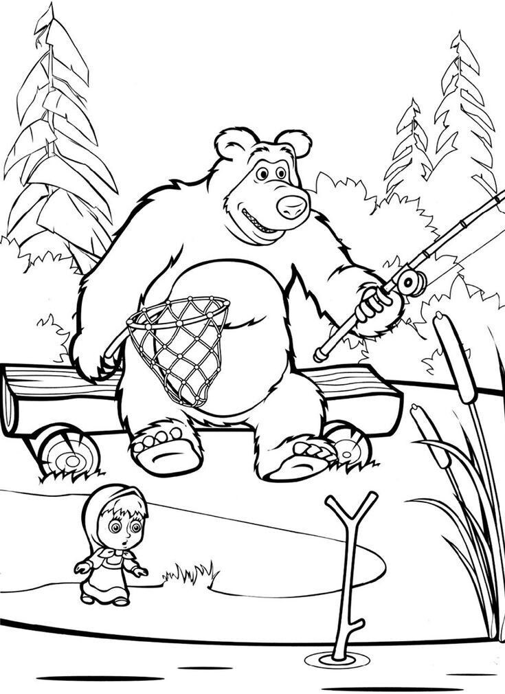 Tranh tô màu amp;#34;Masha and the Bearamp;#34; vui nhộn, dễ thương giúp bé phát triển khả năng sáng tạo - 7
