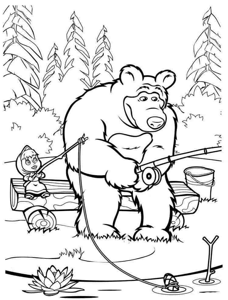 Tranh tô màu amp;#34;Masha and the Bearamp;#34; vui nhộn, dễ thương giúp bé phát triển khả năng sáng tạo - 8