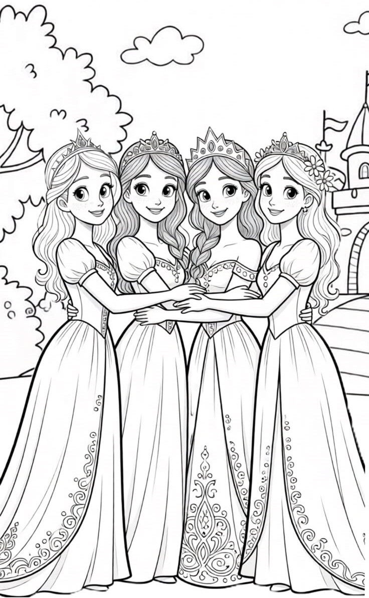 Bộ tranh tô màu những nàng công chúa Disney xinh đẹp, bé gái nào cũng thích - 1